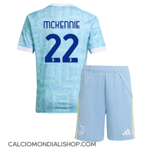 Maglie da calcio Juventus Weston McKennie #22 Seconda Maglia Bambino 2025-26 Manica Corta (+ Pantaloni corti)